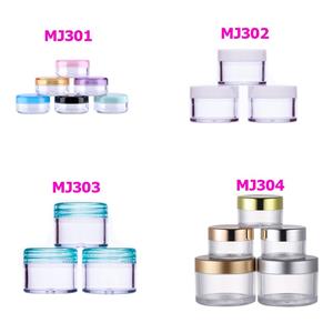 MJ301 - MJ304 Clear full sizes PS cosmetic jars with cap