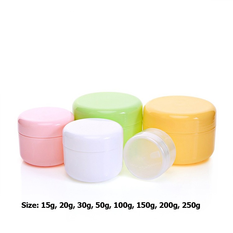 MJ201 - MJ203 classic colorful single wall PP cosmetic jars