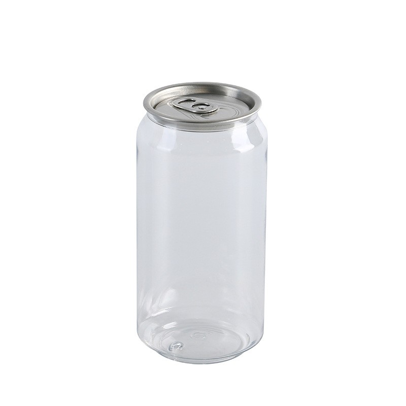 Plastic PET juice cans with aluminum caps