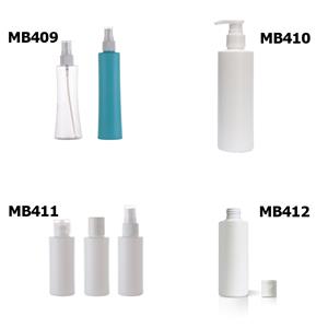 زجاجات MB409 - MB412 البلاستيكية HDPE مع مضخة