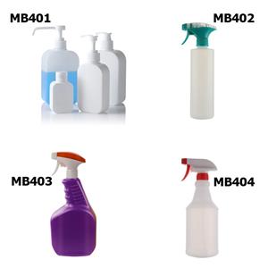 MB401 - MB404 Botella esterilizadora de plástico con pulverizador de gatillo
