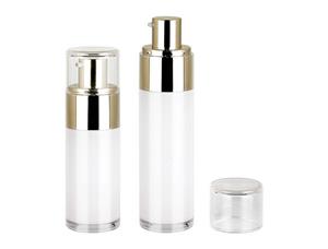 MS028 Refillable airless pump containers with silver neck