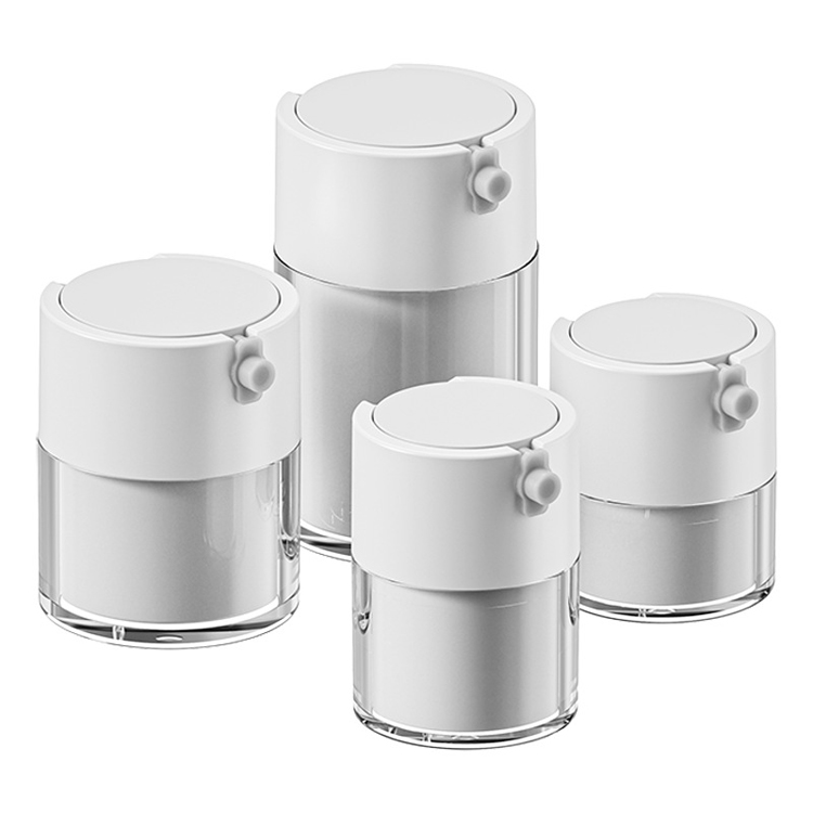 MS404 Zwarte cosmetische airless dispenser met spiegel