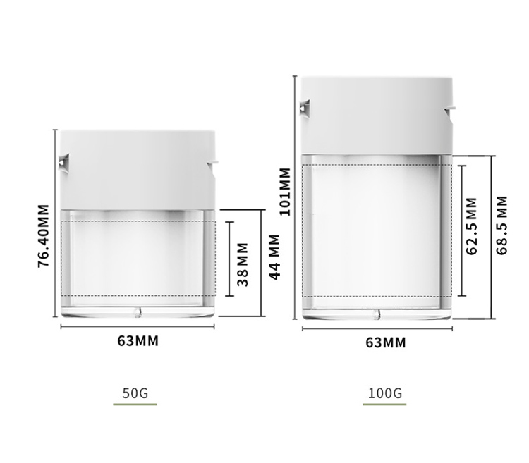 MS402 High-end cosmetic airless jars with flip top cap
