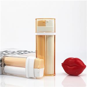 MB124 Clear square dual airless pump containers