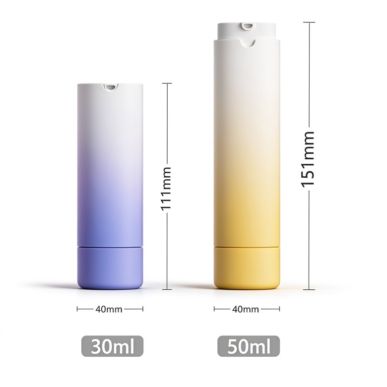 MS301 gradient replaceable airless bottles with rotating base