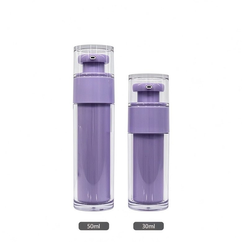 MS011 purple cylinder vacuum pump cosmetic bottles