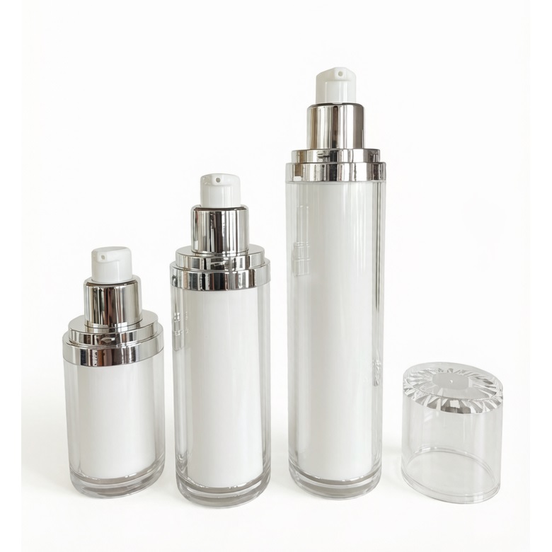 MS012 double wall clear airless dispensing pump bottles