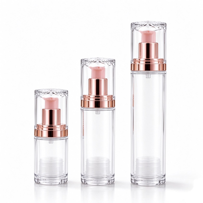 MS012 double wall clear airless dispensing pump bottles