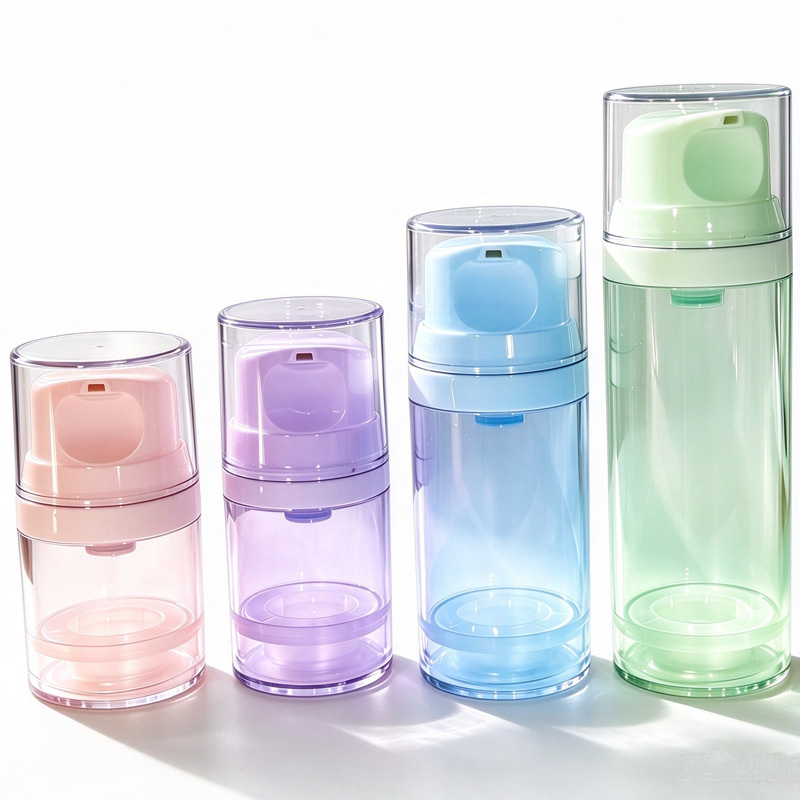 MS027 coluna colorida AS frascos dispensadores airless