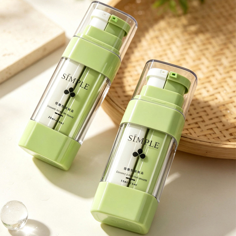 MB126 square airless dual dispensing system packaging