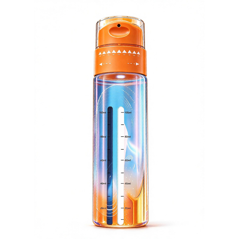 MB105 Adjustable ratio airless dual dispensing bottle with shrink film