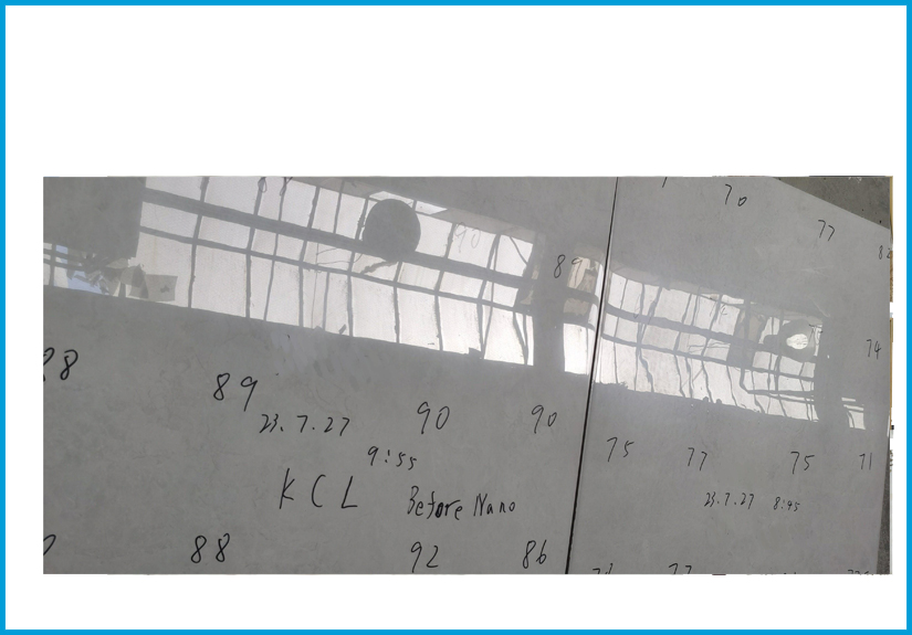 Демонстрация различных эффектов полировки глазурованной плитки после того, как клиенты использовали абразив KCL.