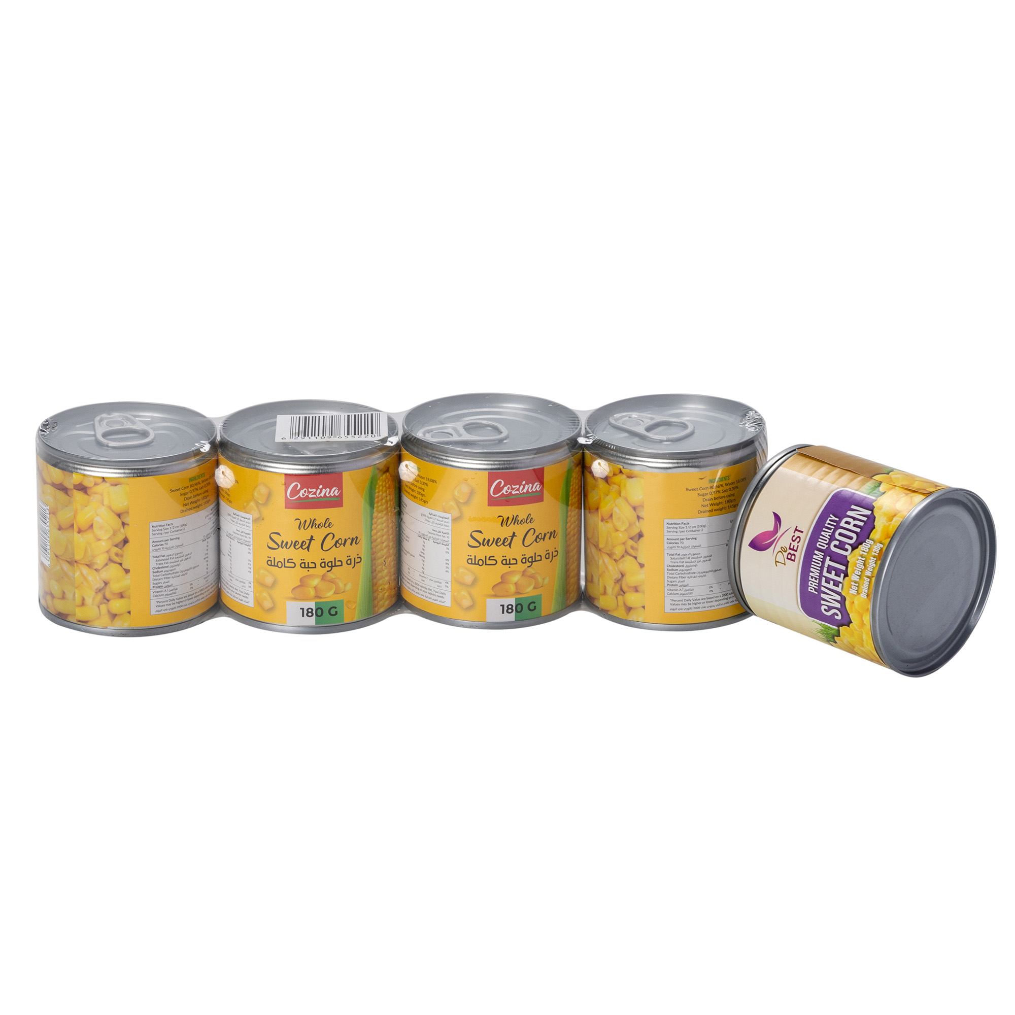 ขนาดบรรจุภัณฑ์และยี่ห้อต่างๆ ข้าวโพดหวานบรรจุกระป๋อง โออีเอ็ม