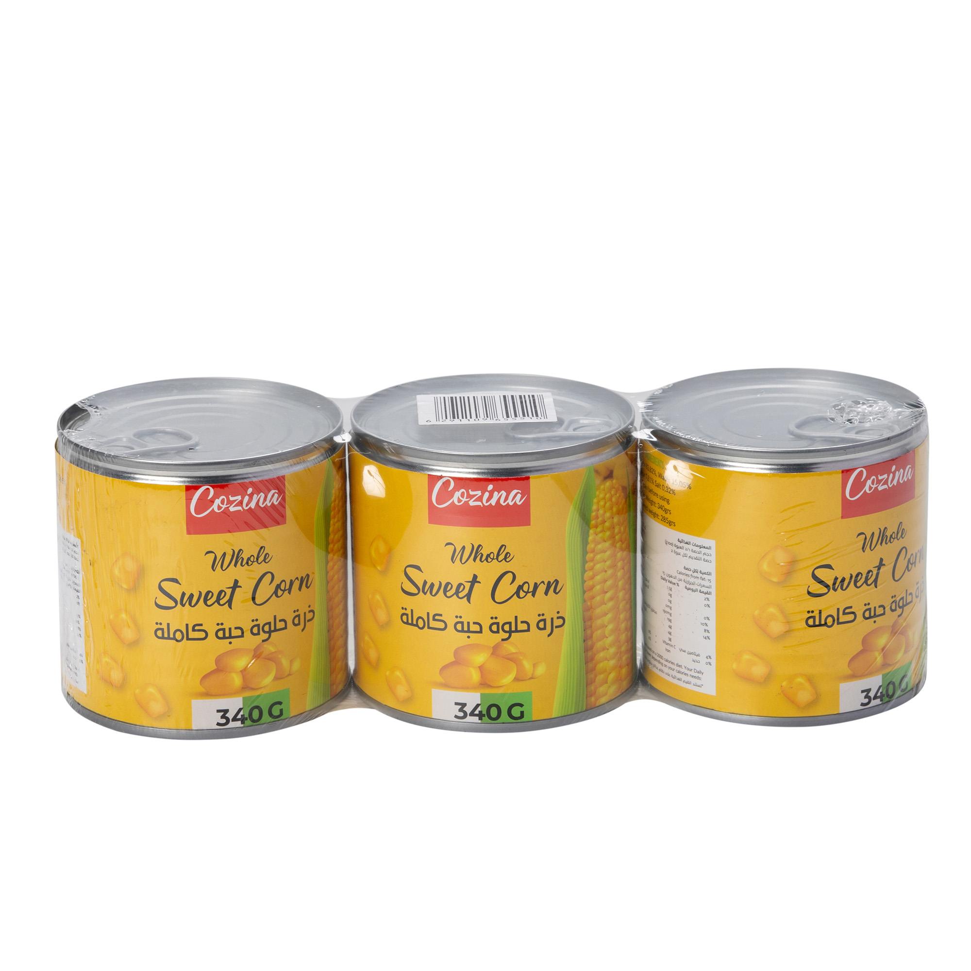 ขนาดบรรจุภัณฑ์และยี่ห้อต่างๆ ข้าวโพดหวานบรรจุกระป๋อง โออีเอ็ม