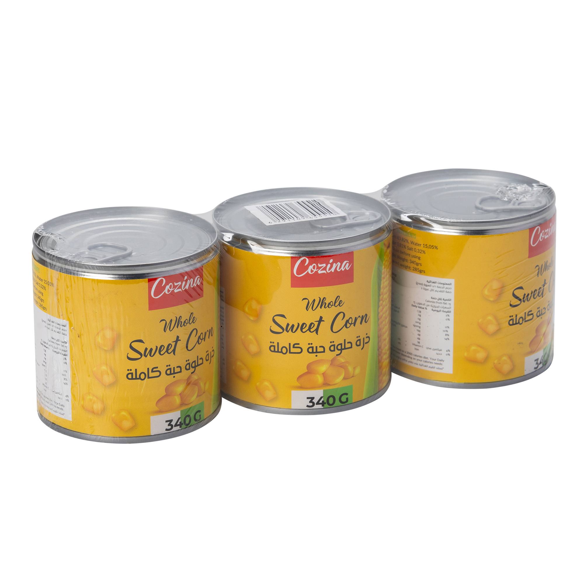 ขนาดบรรจุภัณฑ์และยี่ห้อต่างๆ ข้าวโพดหวานบรรจุกระป๋อง โออีเอ็ม