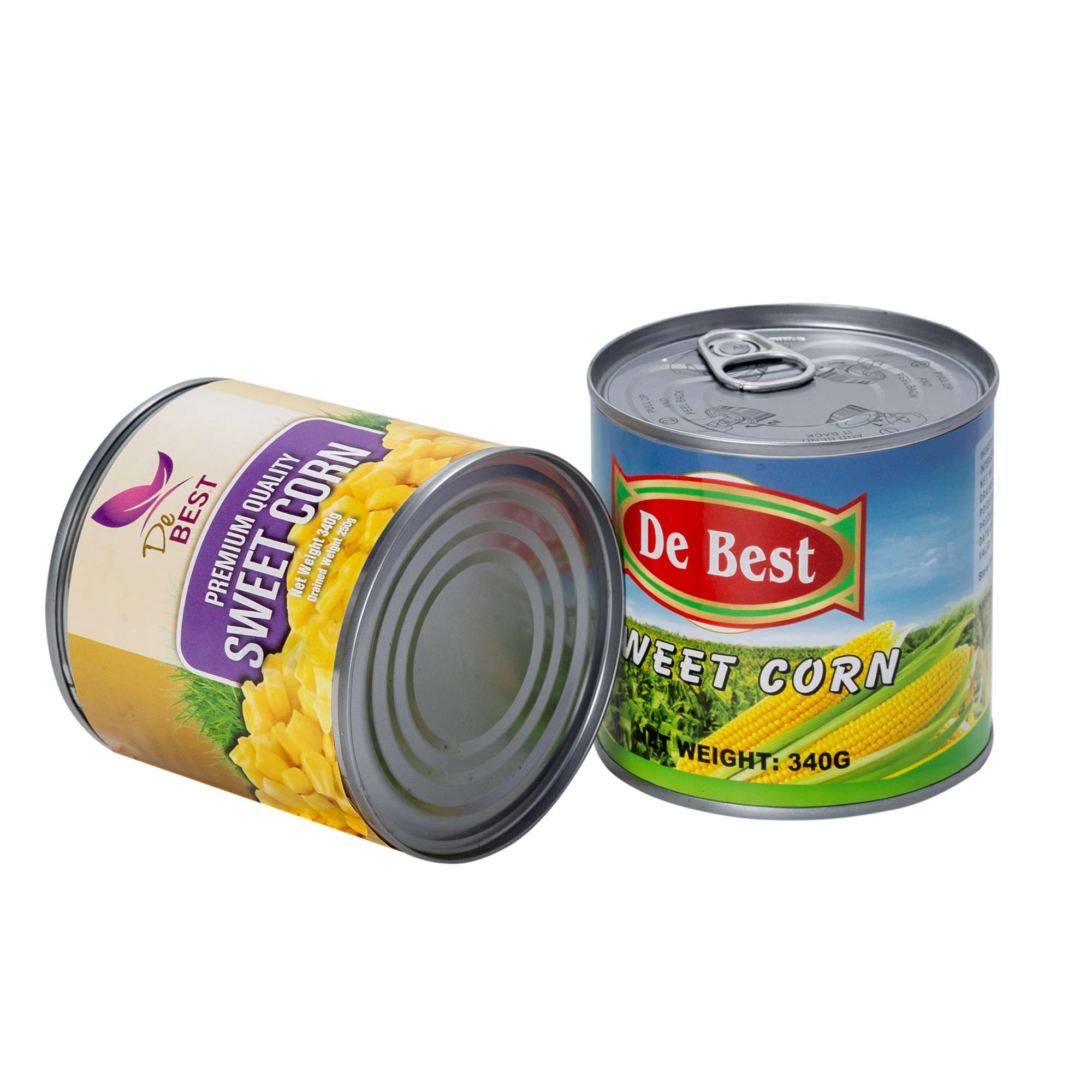 ขนาดบรรจุภัณฑ์และยี่ห้อต่างๆ ข้าวโพดหวานบรรจุกระป๋อง โออีเอ็ม