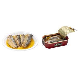 Sardines en conserve à l'huile végétale de haute qualité, 125 g, originaires de Chine