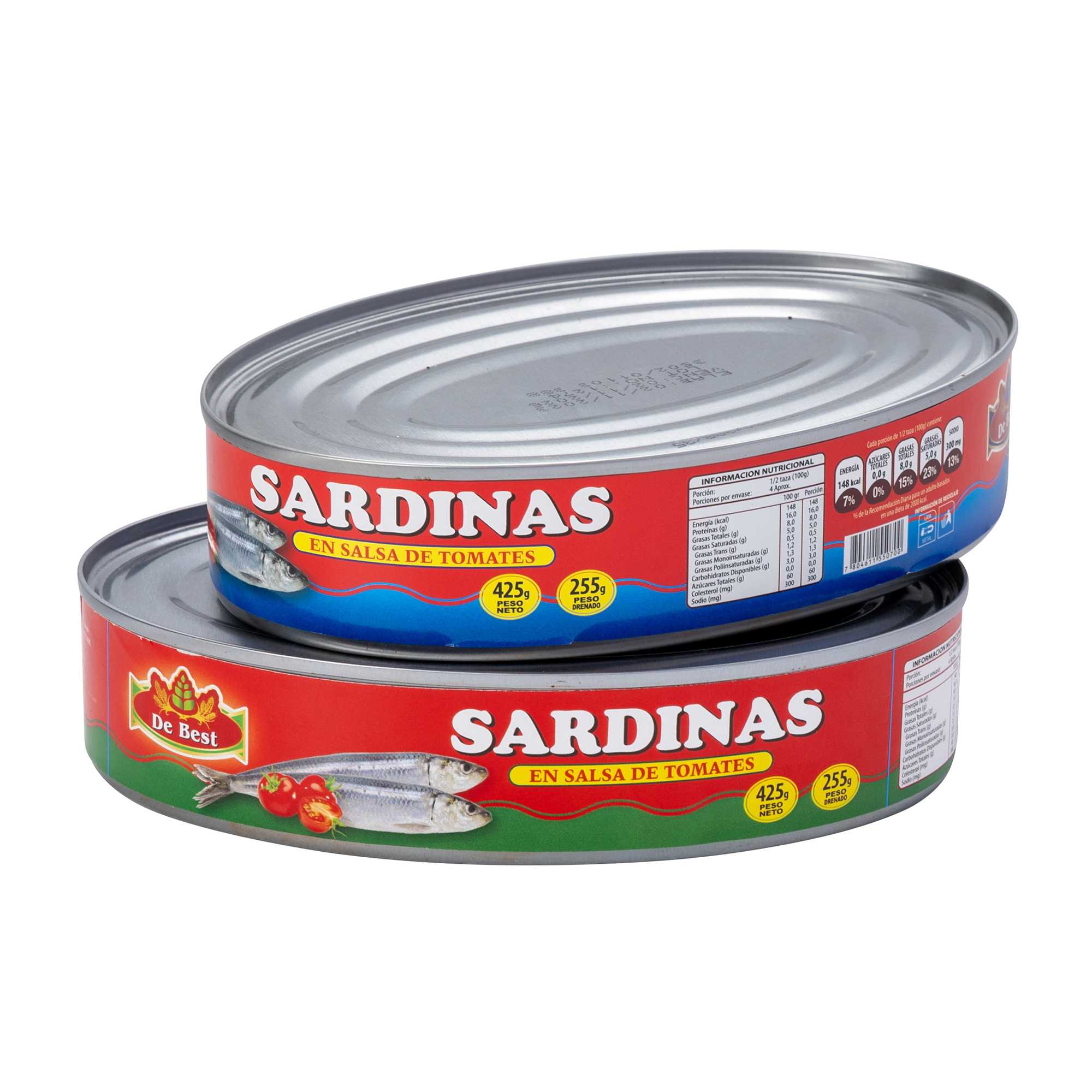 الماكريل/السردين المعلب في محلول ملحي/زيت/صلصة طماطم