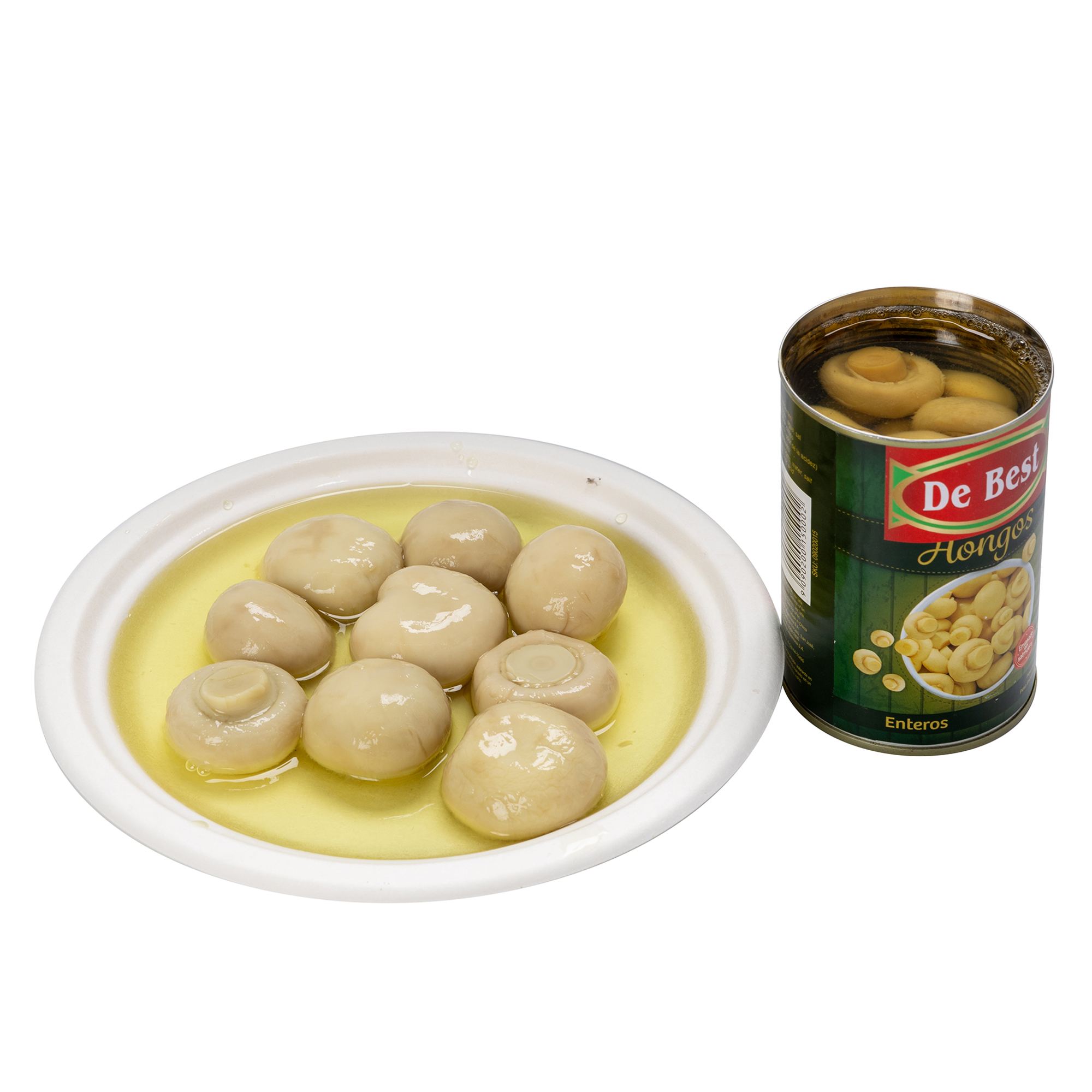 Ganze Champignons in Salzlake aus der Dose