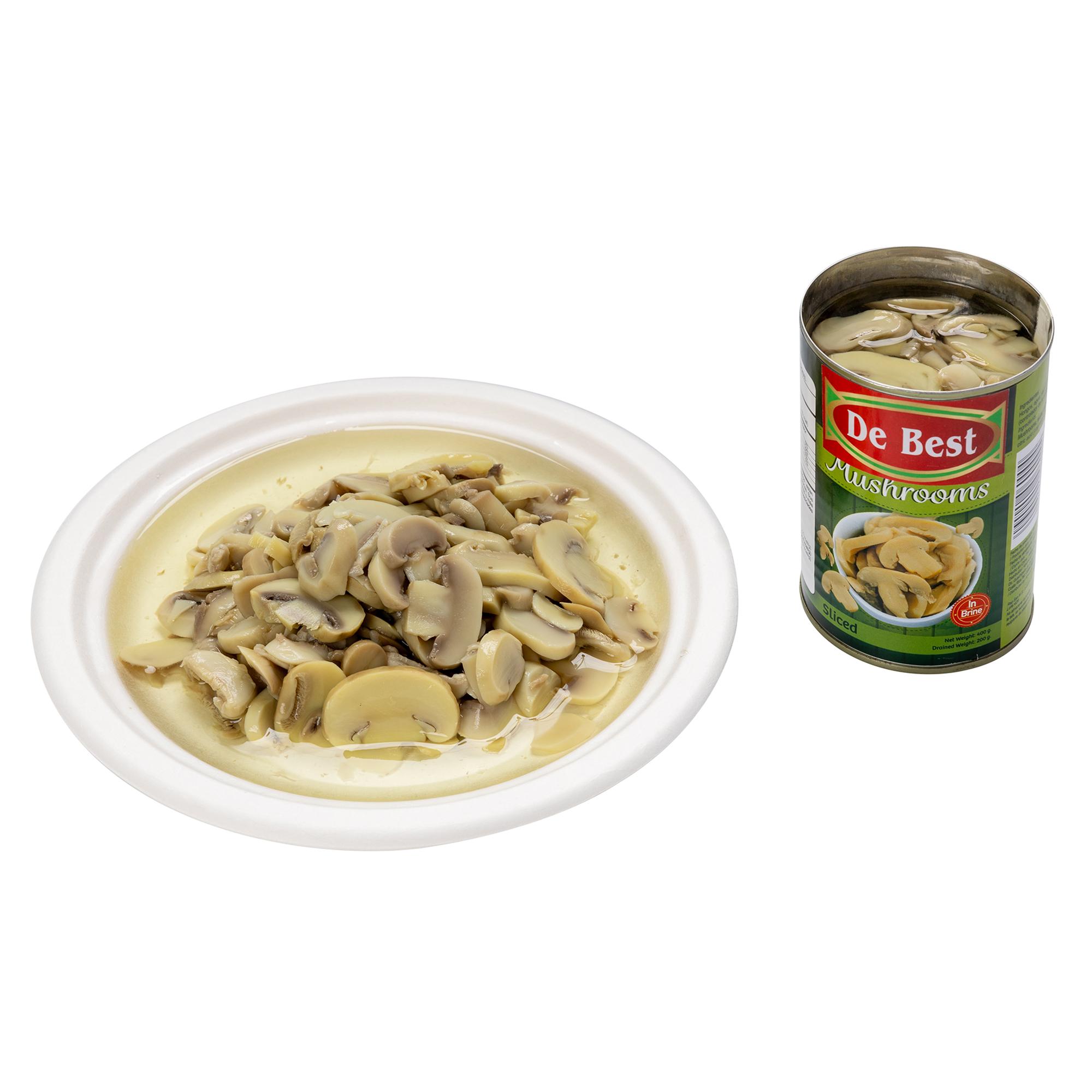 เห็ดหั่นเป็นชิ้นในกระป๋อง/ขวด