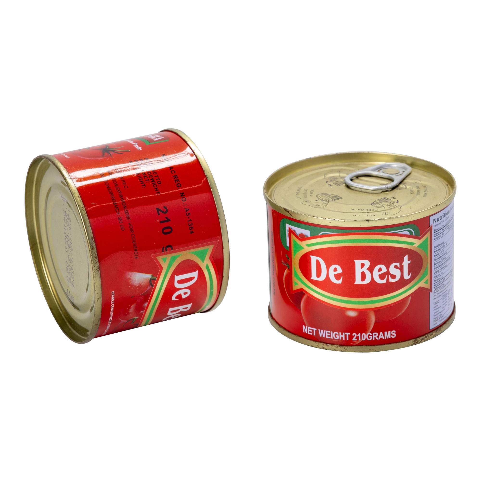 Tomatenmark in Dosen, Tomatensauce mit verschiedenen Paketen