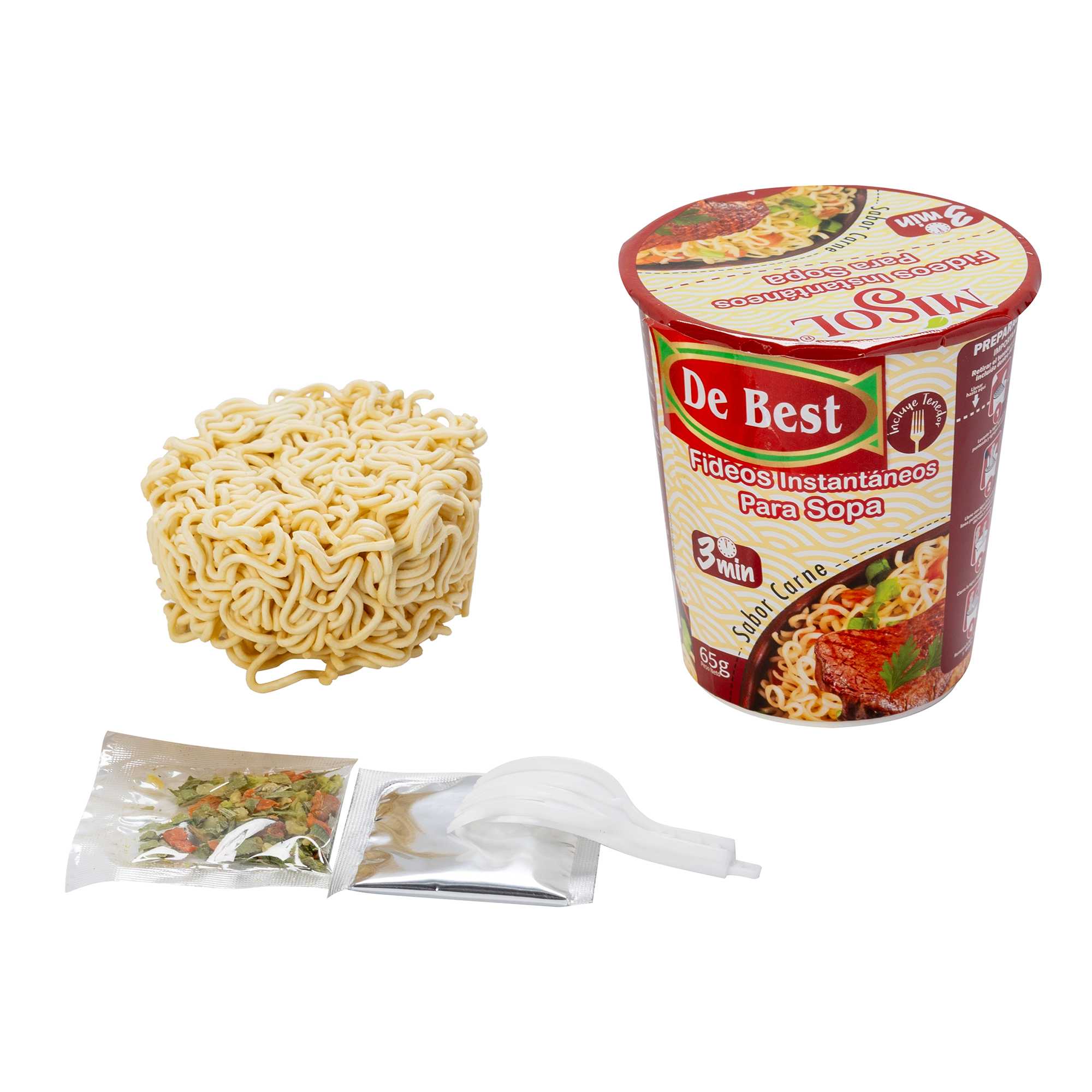 บะหมี่กึ่งสำเร็จรูปแบบถ้วย รสเนื้อทอดไก่ รสเผ็ด