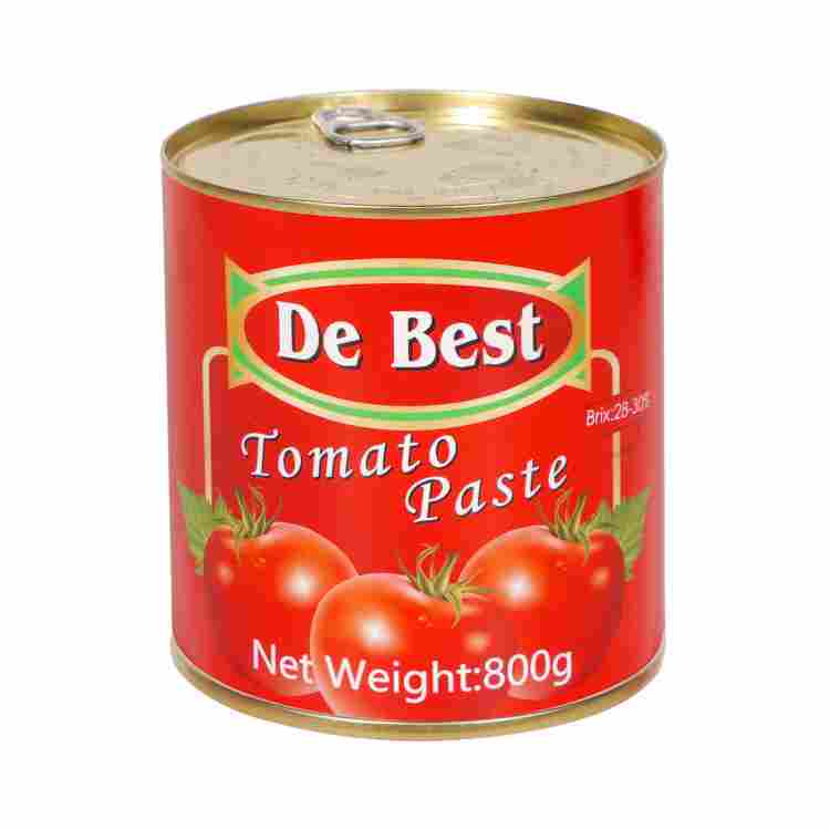 800 г консервированной томатной пасты. Лучшая цена при высоком качестве.