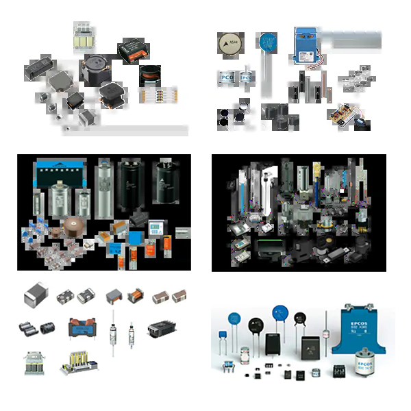 Capacitors/Inductor(coils)/EMC components/Sensores and sensor/RF components/Ceramic switching/heating, piezo components, contactors/Transformers