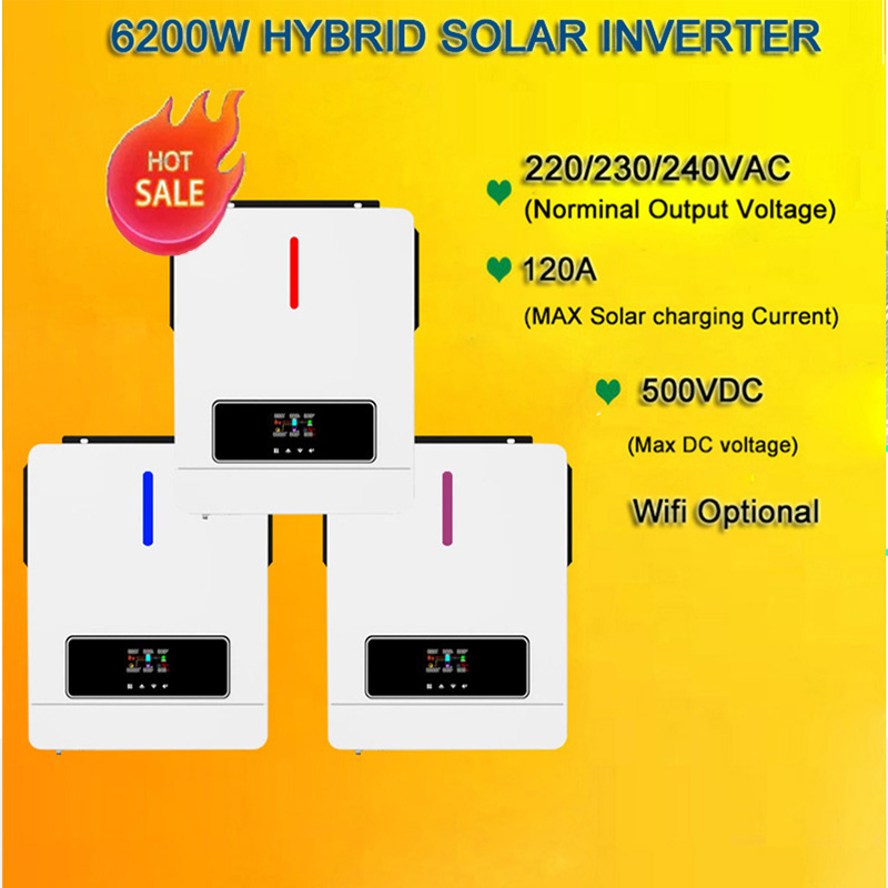 3500w 24v 6500w 48v hybrid inverter without battery work