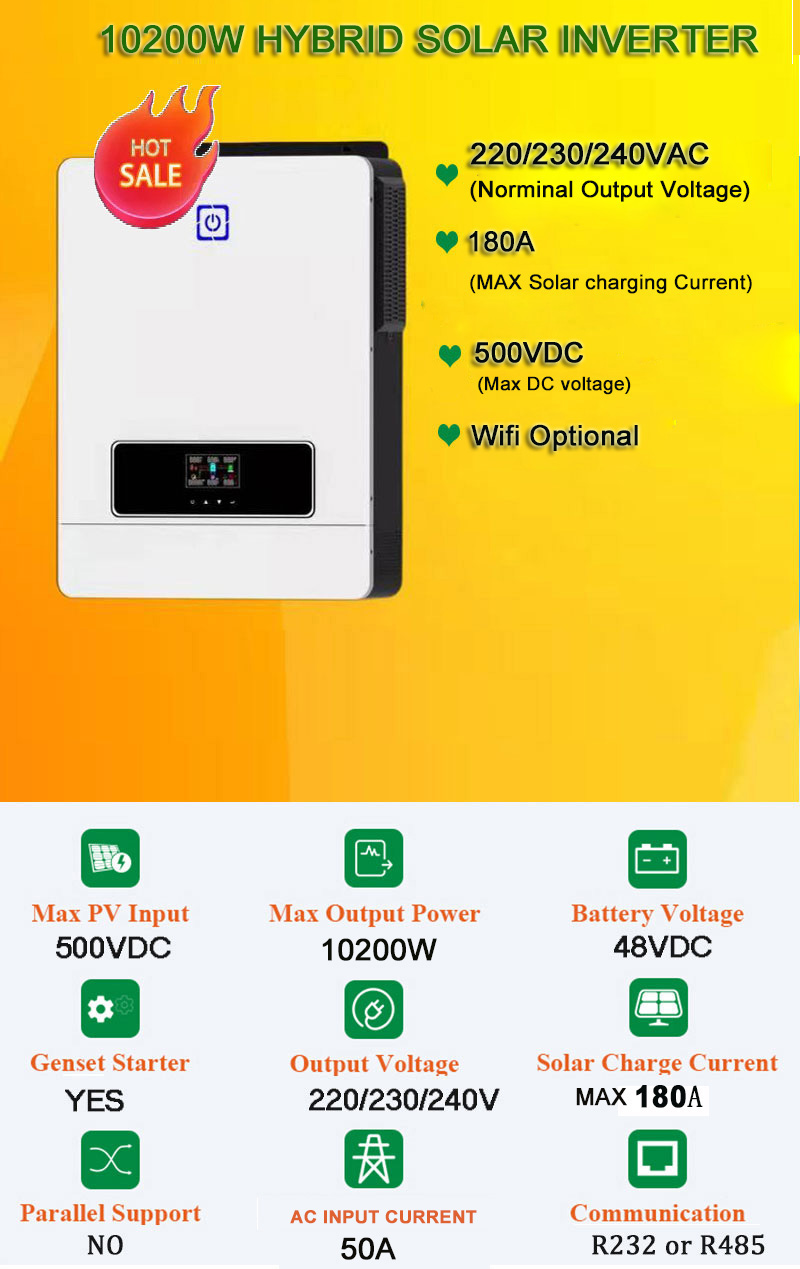 Dual Output 230VAC Single Phase on/off grid Solar Inverter with Wifi