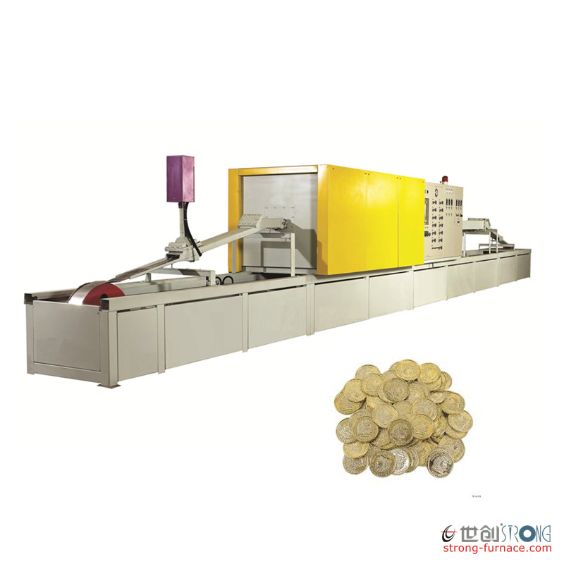 Continuous bright annealing furnace for coins
