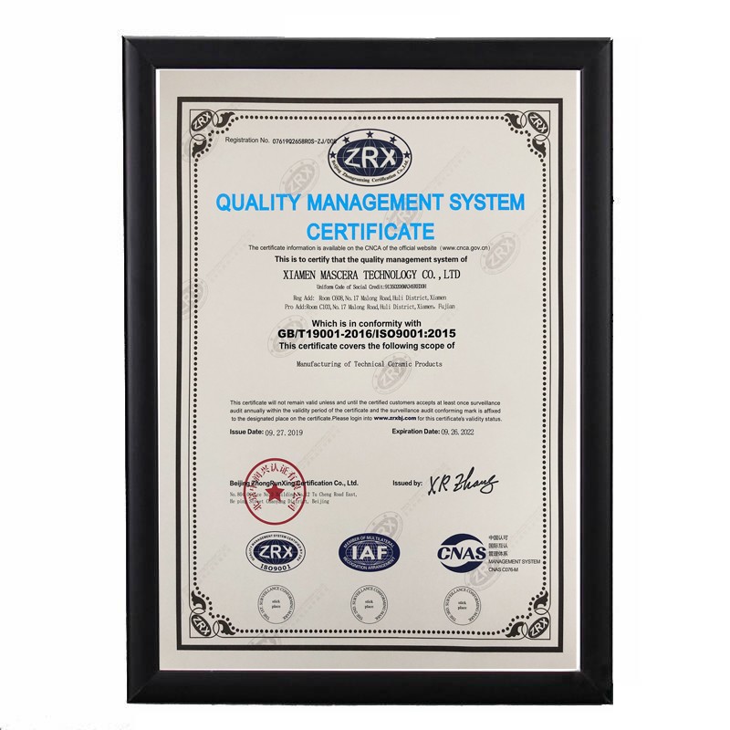 Certyfikat ISO9001: 2015