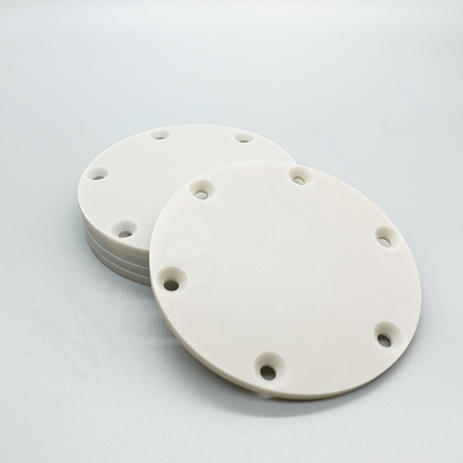 Aln Aluminum Nitride Ceramic Disc With Mounting Holes