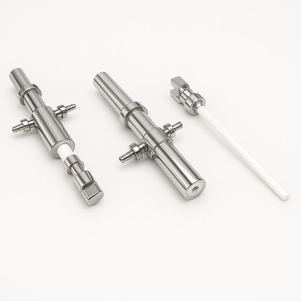 Ensemble tête de pompe et piston en céramique pour un remplissage de précision