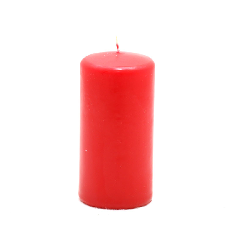 Red Birthday Party Pillar Candle