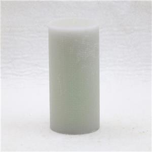 Grey No Soot Texture Pillar Candle