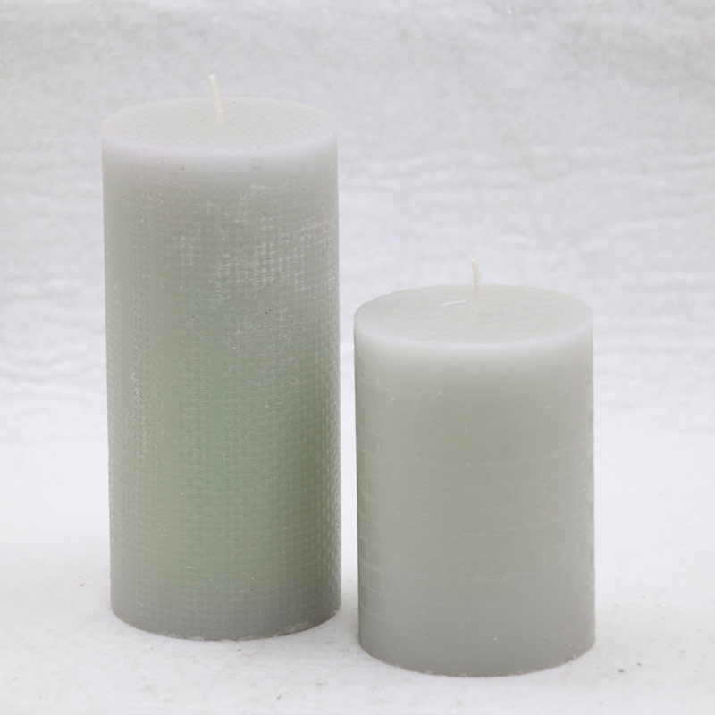 grey texture pillar candle