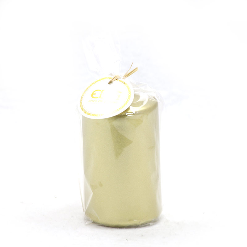 Gold Unscented Christmas Pillar Candle