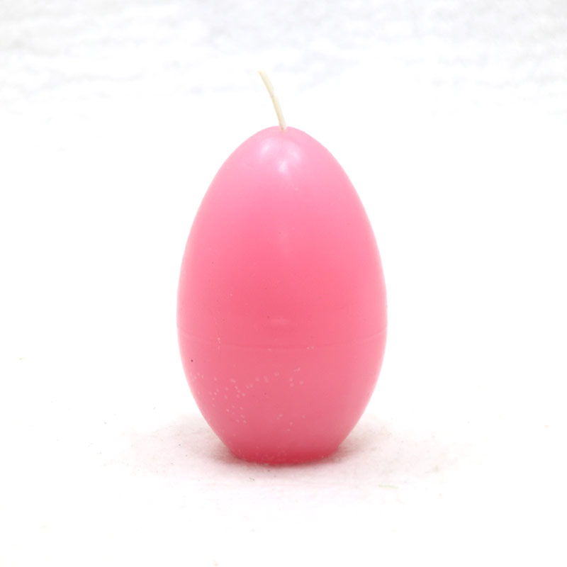 Candela a forma di uovo di Pasqua rosa piccola inodore