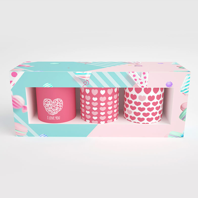 Valentine Scented Gift Box Printed Pillar Candle