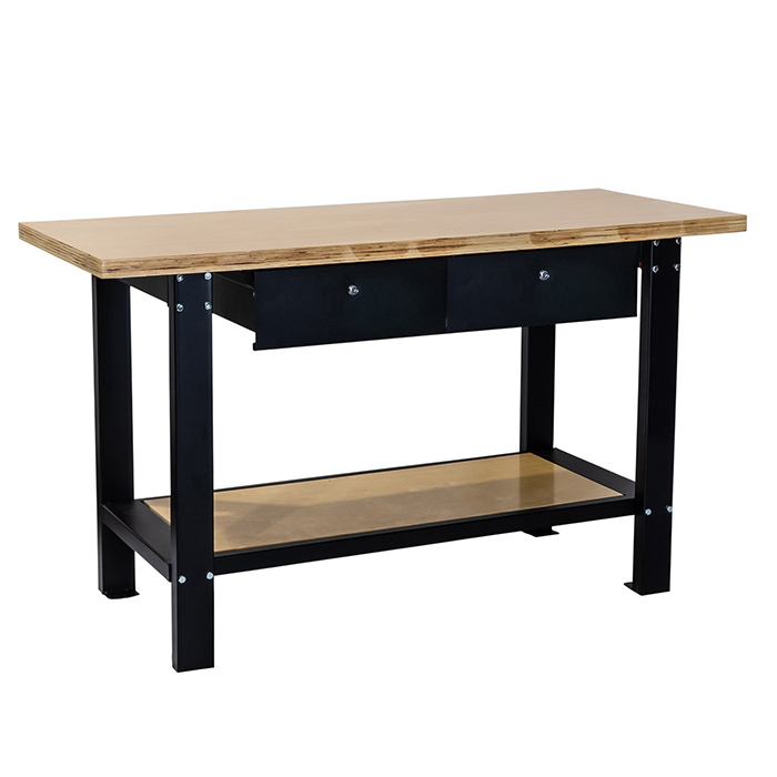 Wooden Tabletop Workbench With 2pcs Drawers 1500mm Wide