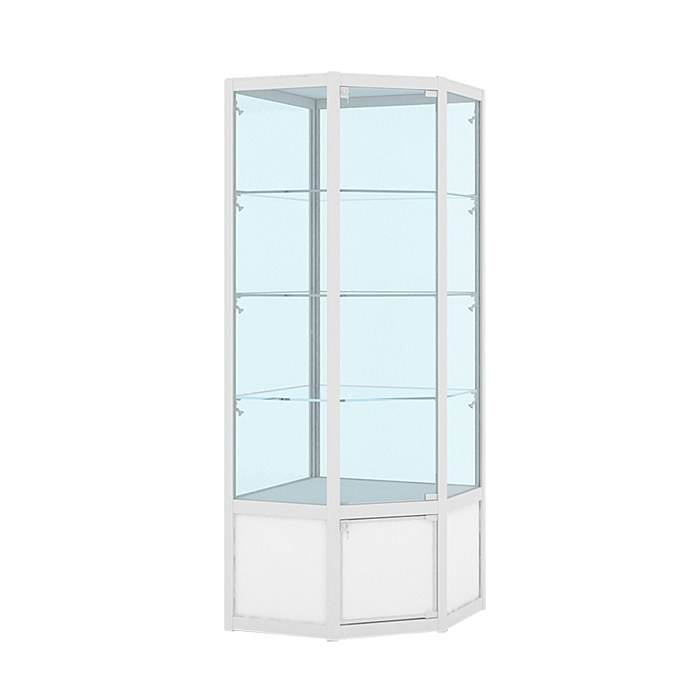 Corner Glass Showcase With Lower Cabinet 900mm Wide
