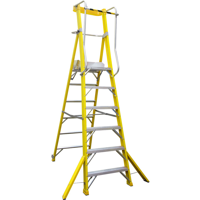 Australian Standard Fiberglass Podium Ladder