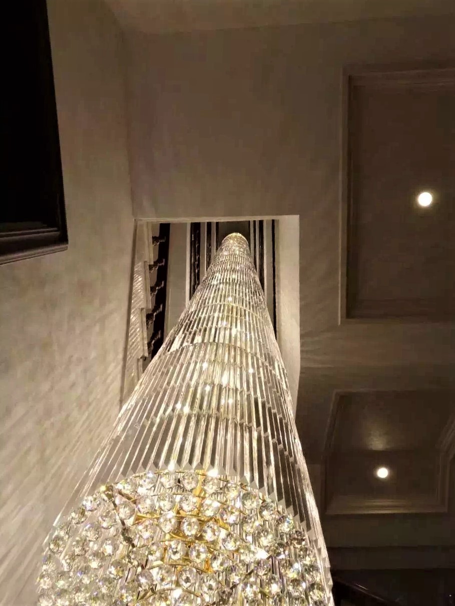 Китай Лестницы Внутренние светильники длинные хрустальные люстры по индивидуальному проекту, производитель