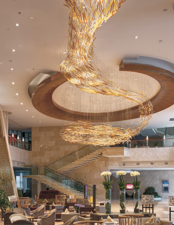 Китай Подвески из художественной стеклянной трубки Осветительные приборы стеклянные люстры для танцевального зала отеля, производитель