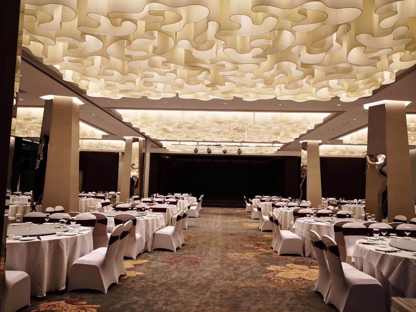 Elegant fabric wave pattern decoration Chandeliers For Hotel Ballroom