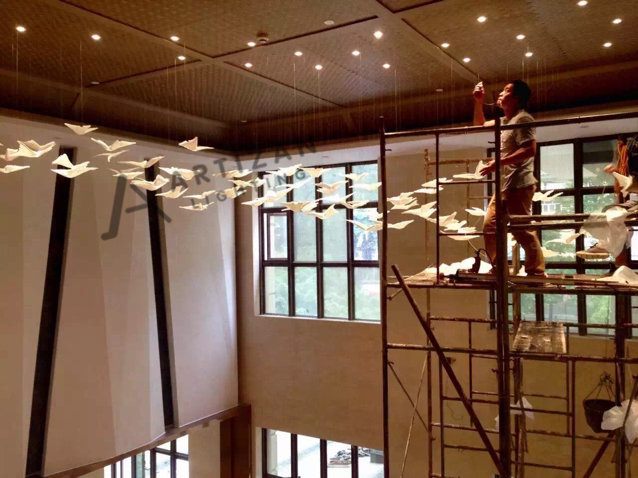 Art glass wings pendants lighting fixture design Chandeliers For indoor decorative