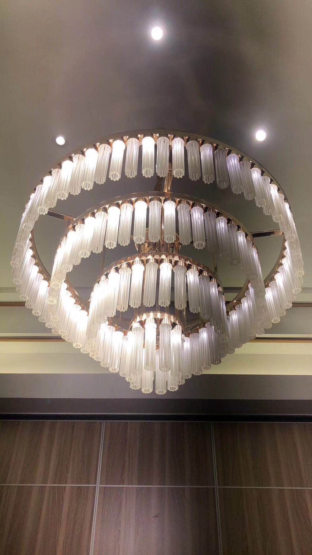 Multi-Tiered glass tube modern Style Chandeliers For Hotel decoration