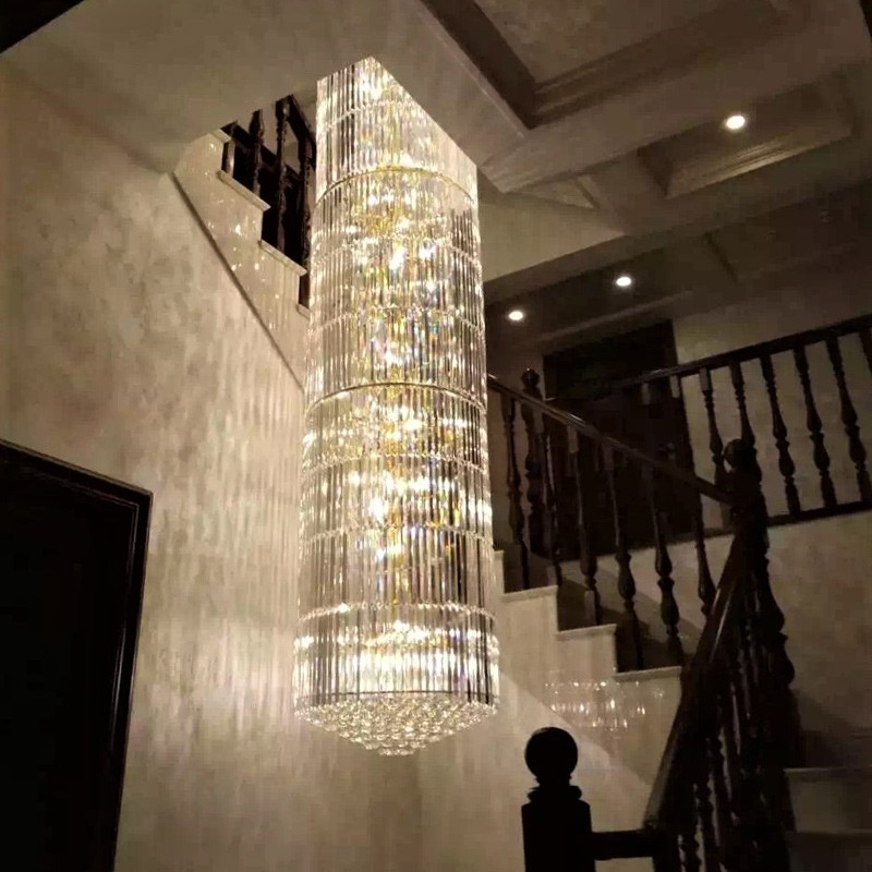 Escaleras Accesorios de iluminación interior Candelabros largos de cristal para proyectos personalizados